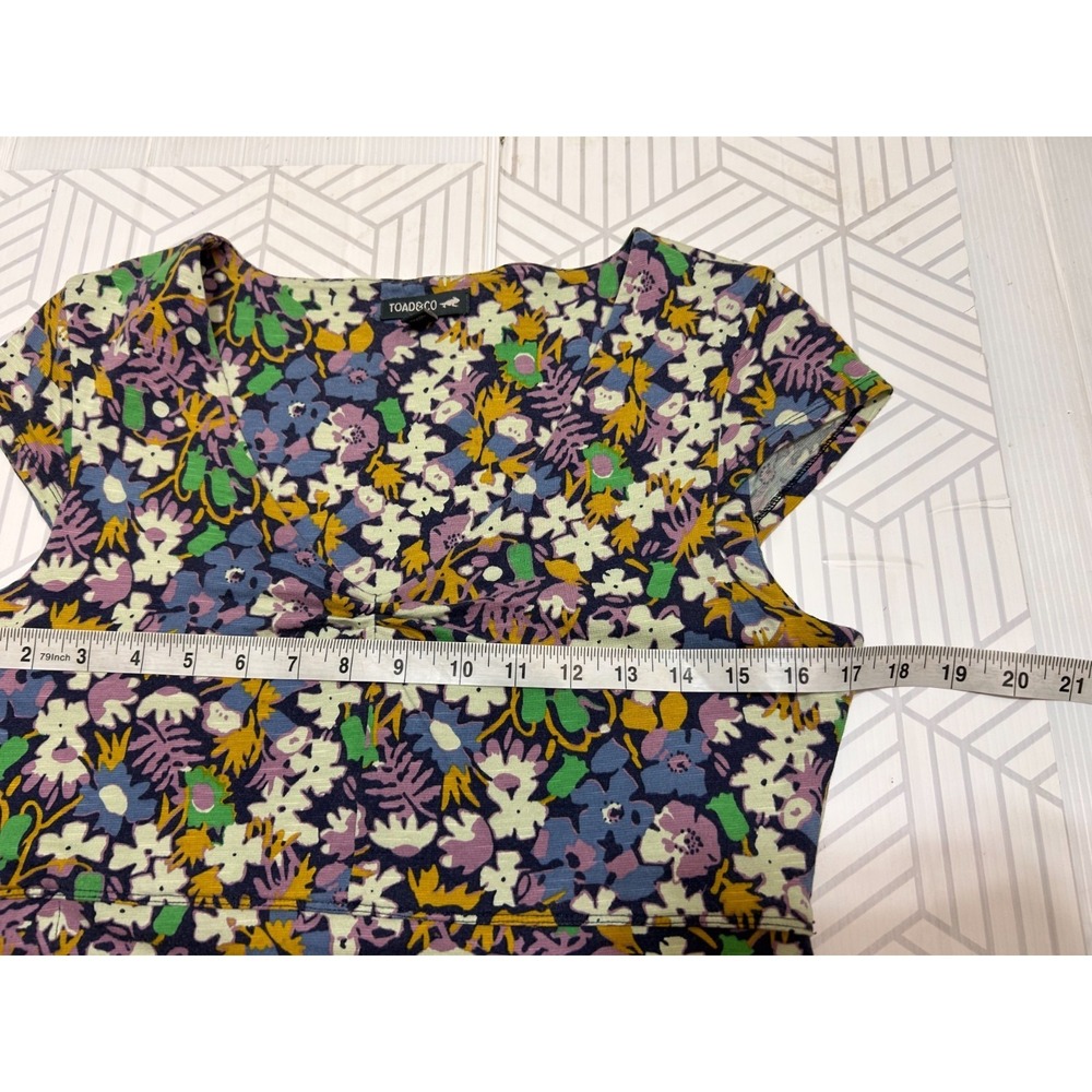 Toad&Co Rosemarie Dress Size M Floral Cap Sleeve Tencel Organic Cotton a1 - Picture 10 of 11